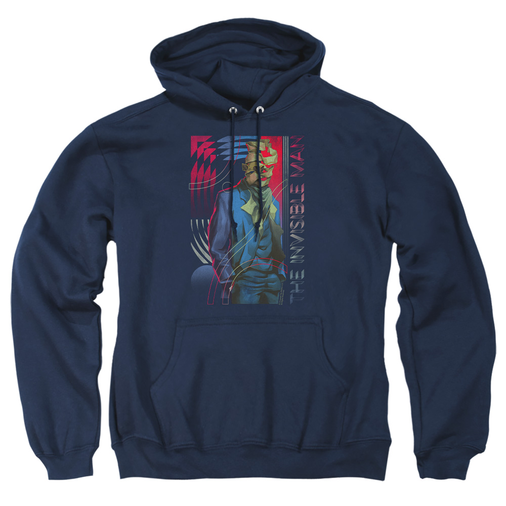 UNI1365-AFTH-5 Universal Monsters Unravelling Adult Pullover Hoodie, Navy - 2X