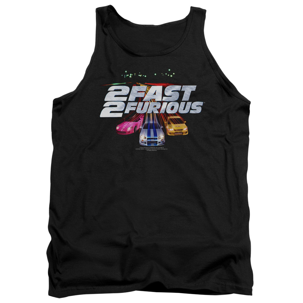UNI243-TK-2 2 Fast 2 Furious Logo Adult Tank Top, Black - Medium