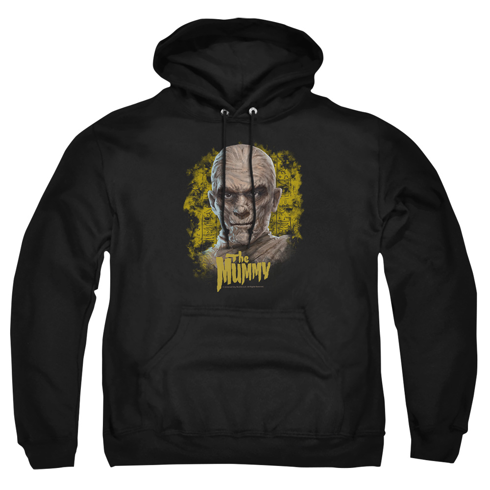 UNI2289-AFTH-4 Universal Monsters The Mummy Head Adult Pullover Hoodie, Black - Extra Large
