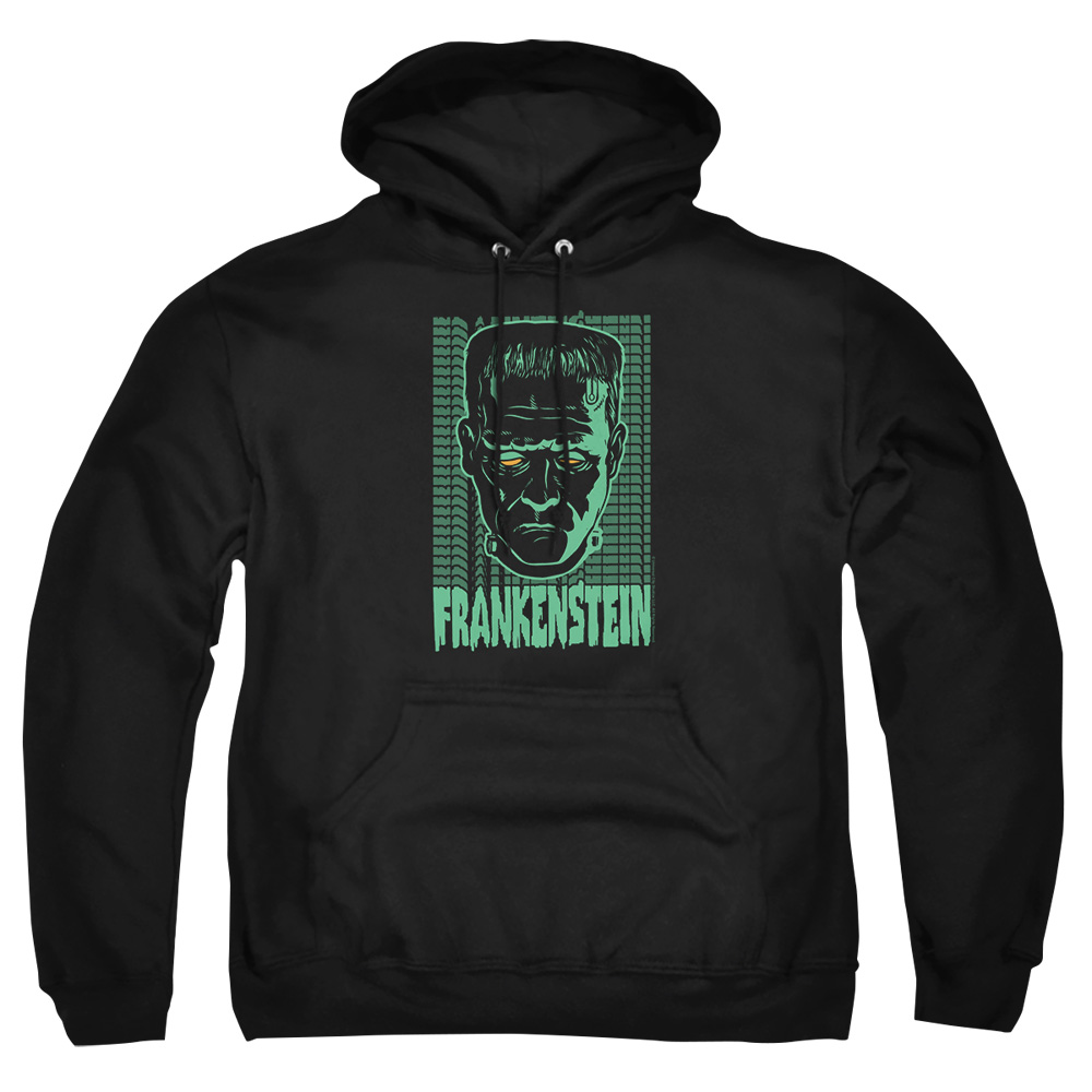 UNI2293-AFTH-4 Universal Monsters Frankenstein Neon Adult Pullover Hoodie, Black - Extra Large