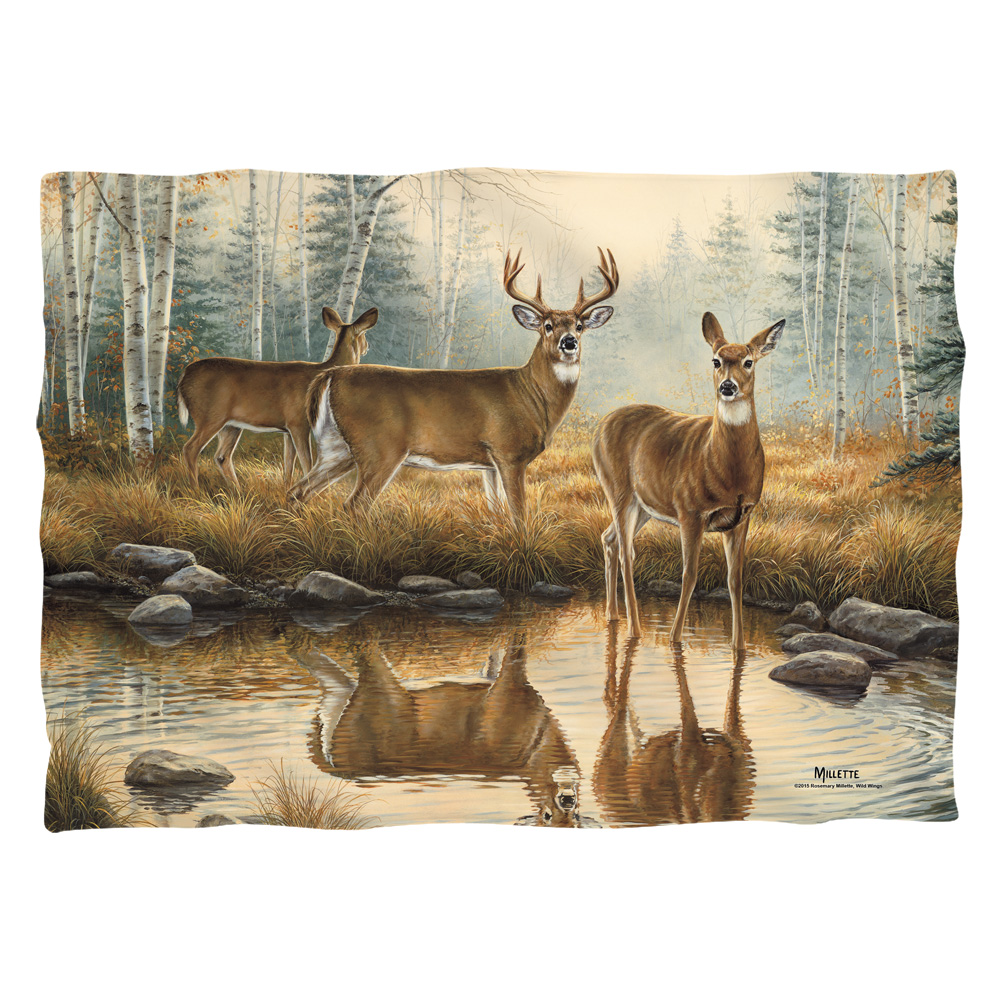 WW370-PLO1-0 20 x 28 in. Wild Wings Autumn Reflections 2 Pillow Case, White