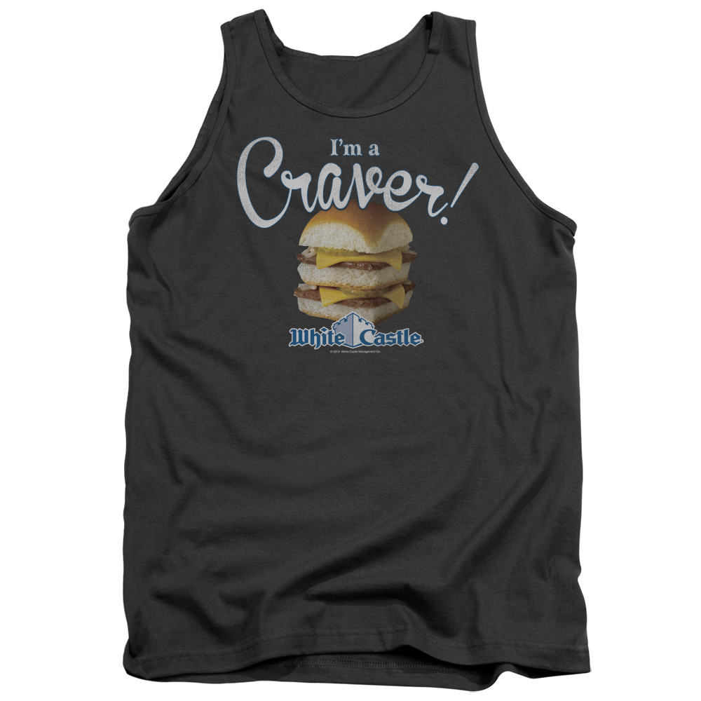 WHT108-TK-2 White Castle Craver Adult Tank Top, Charcoal - Medium