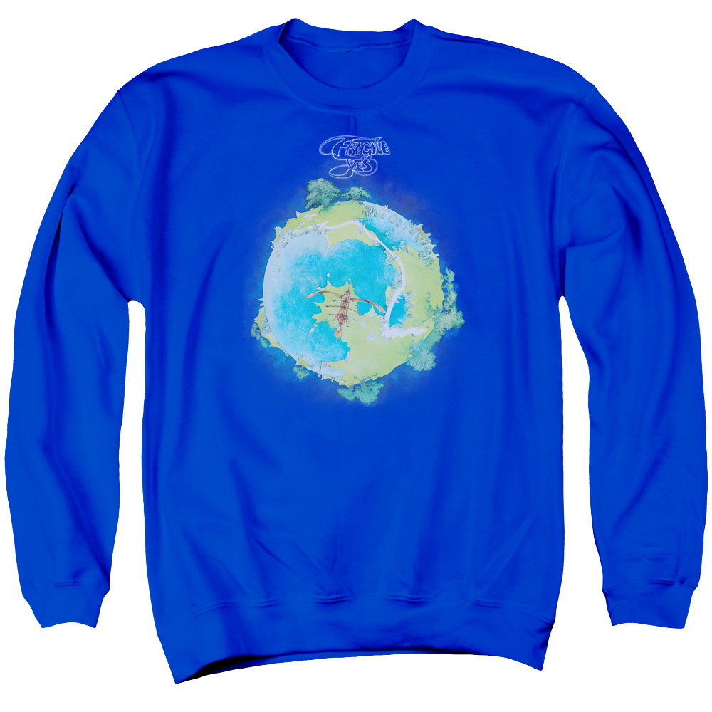 YES105-AS-3 Yes Fragile Cover Adult Crewneck Sweatshirt, Royal - Large