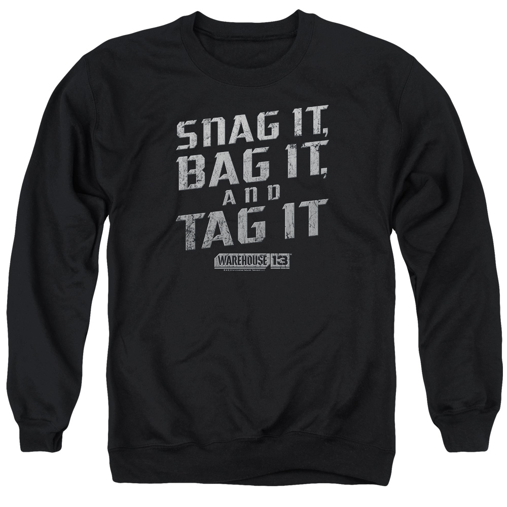 NBC941-AS-2 Warehouse 13 Snag It Adult Crewneck Sweatshirt, Black - Medium