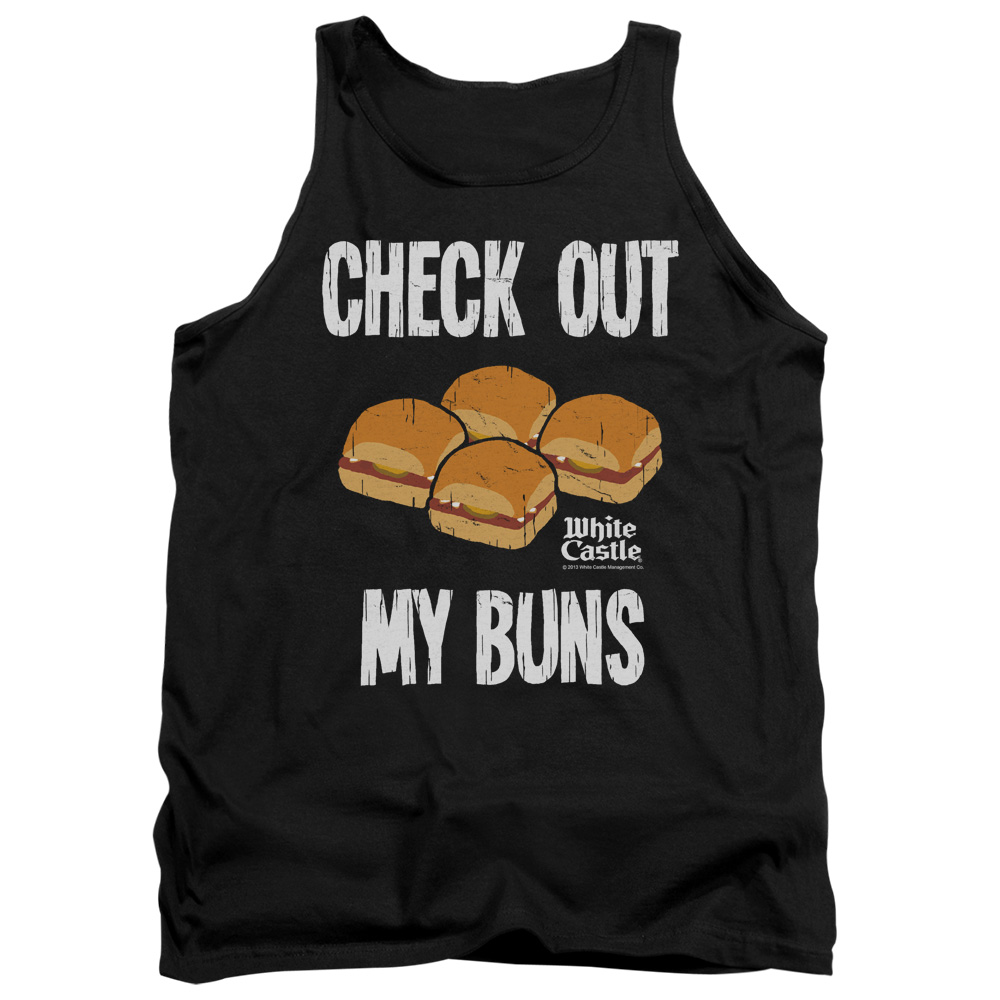 WHT109N-TK-2 White Castle My Buns Adult Tank Top, Black - Medium