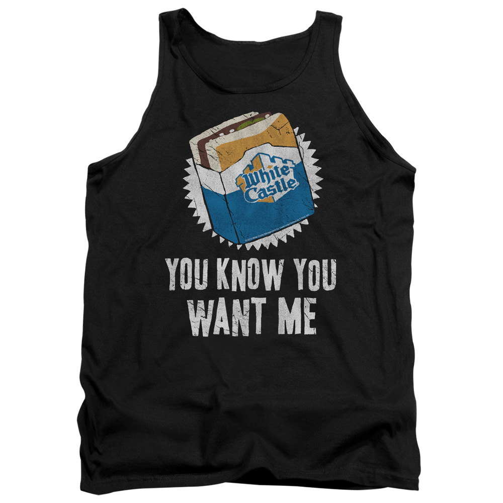 WHT121-TK-2 White Castle Want Me Adult Tank Top, Black - Medium
