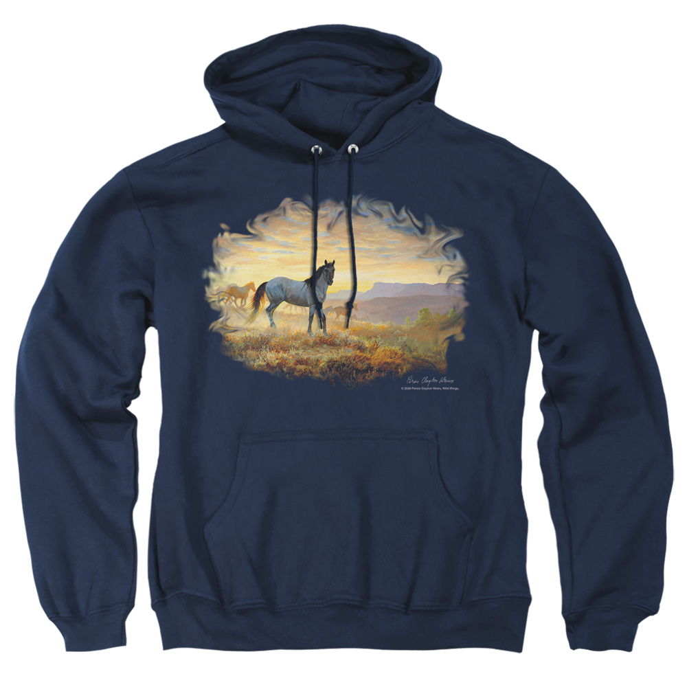 WW240B-AFTH-2 Wildlife Dust At Dawn Adult Pullover Hoodie, Navy - Medium