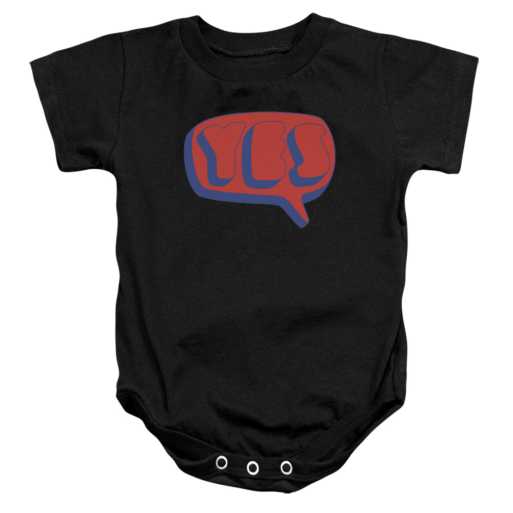 YES101-SS-4 Yes Word Bubble Infant Snapsuit, Black - Extra Large - 24 Month