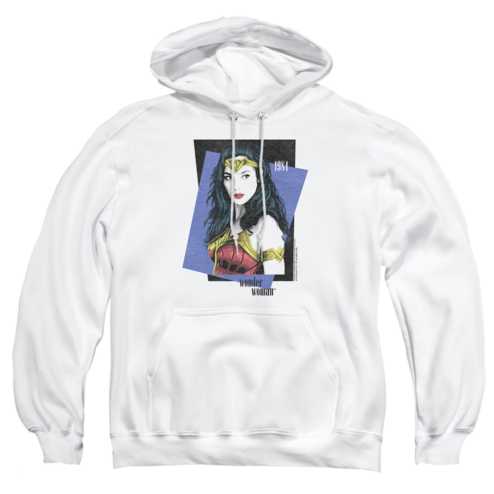 WWM277-AFTH-2 Wonder Woman 84 Strike A Pose Adult Pullover Hoodie, White - Medium