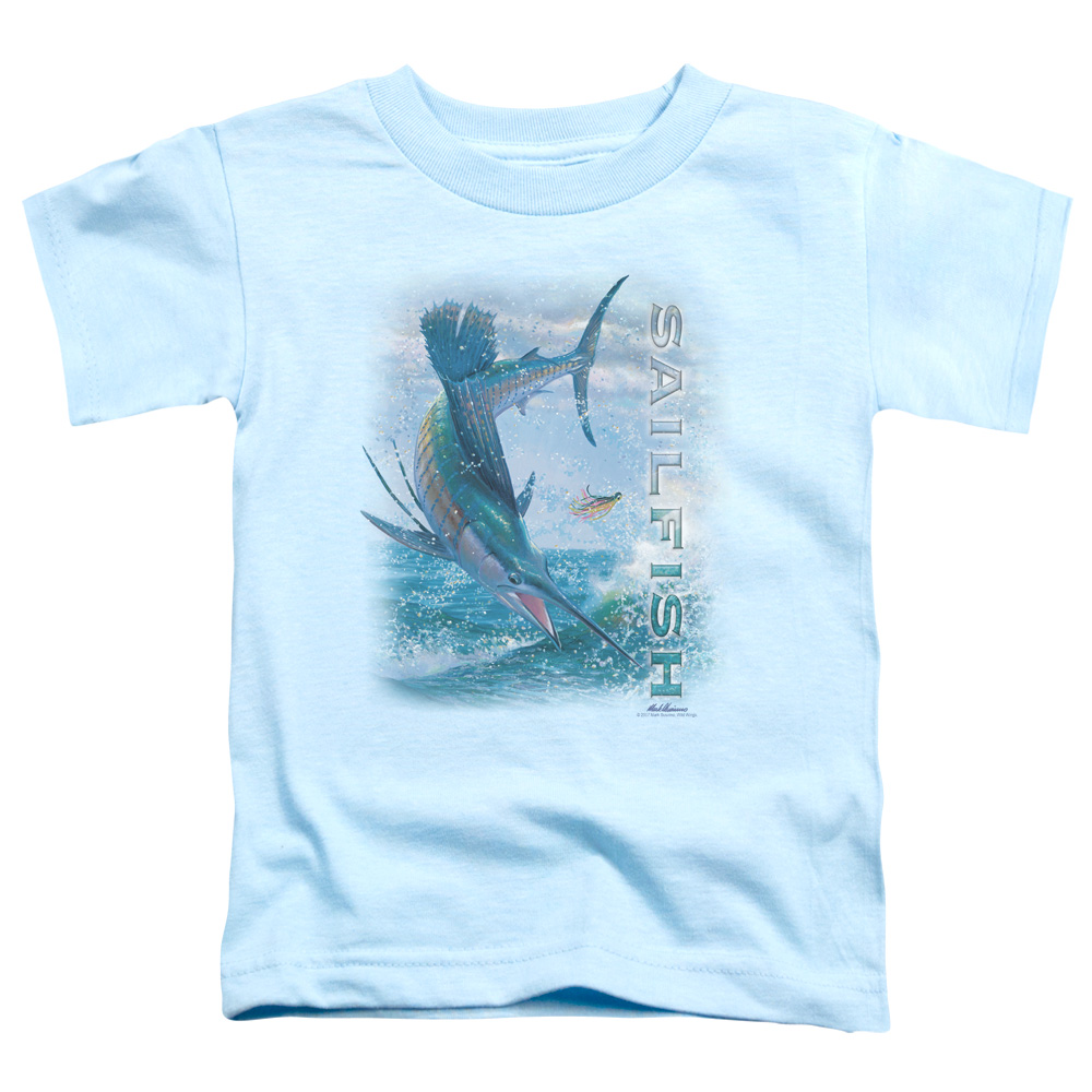 WW320-TT-2 Wildlife Leaping Sailfish Toddler Short Sleeve T-Shirt, Light Blue - Medium 3T