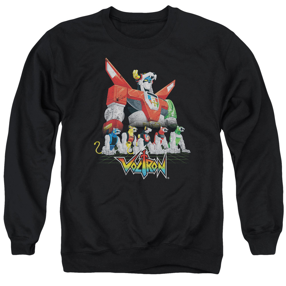 DRM219-AS-2 Voltron Lions Adult Crewneck Sweatshirt, Black - Medium