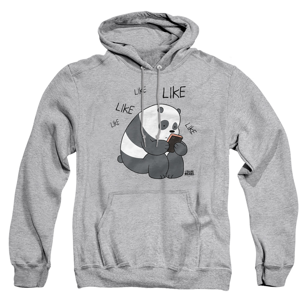 CN530-AFTH-2 We Bare Bears Like Like Like Adult Pullover Hoodie, Athletic Heather - Medium