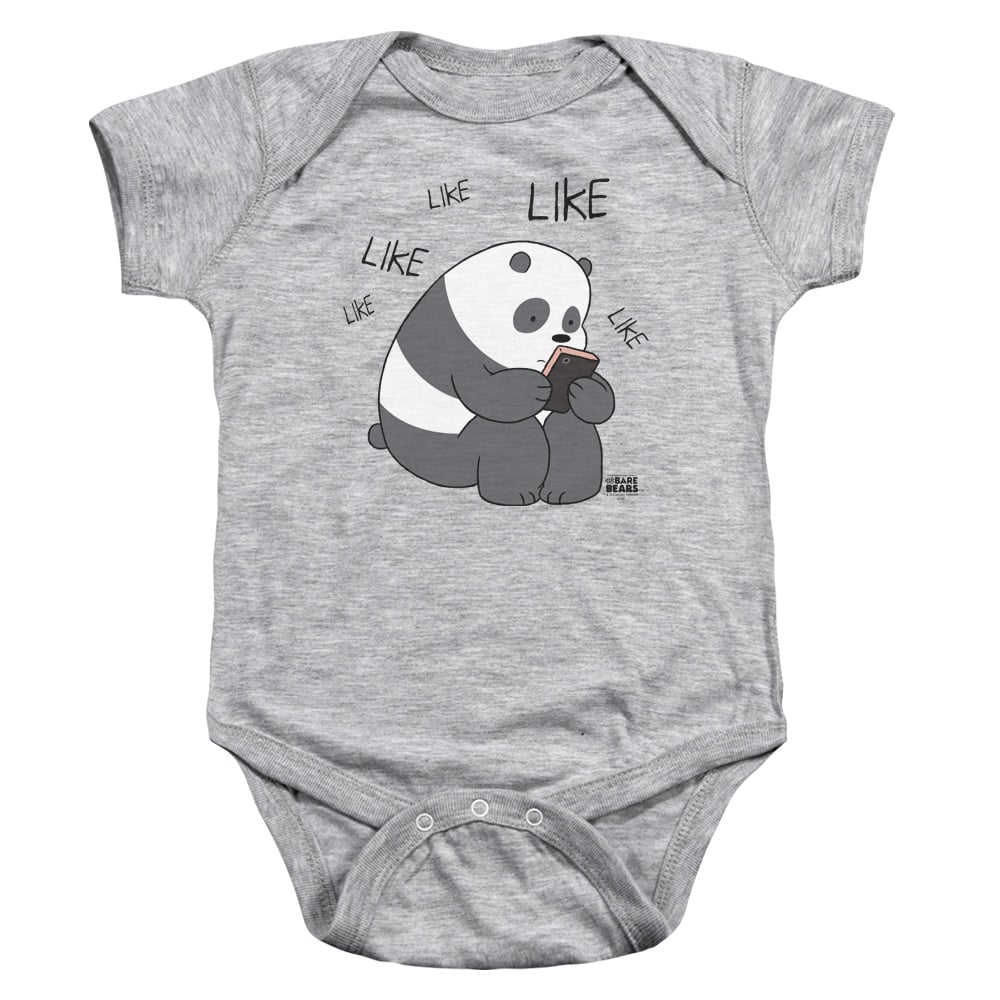 CN530-SS-1 We Bare Bears Like Like Like Infant Snapsuit, Athletic Heather - Small - 6 Month