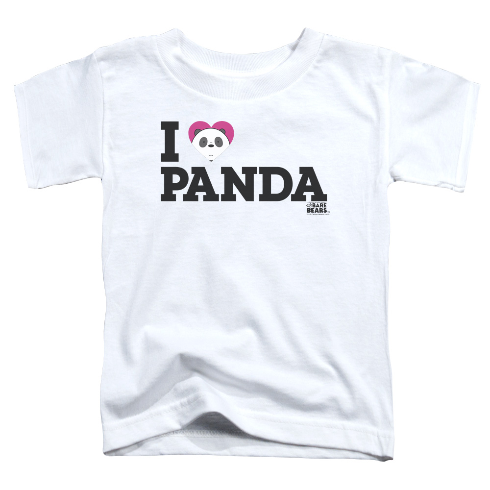 CN543-TT-2 We Bare Bears Heart Panda Toddler Short Sleeve T-Shirt, White - Medium 3T