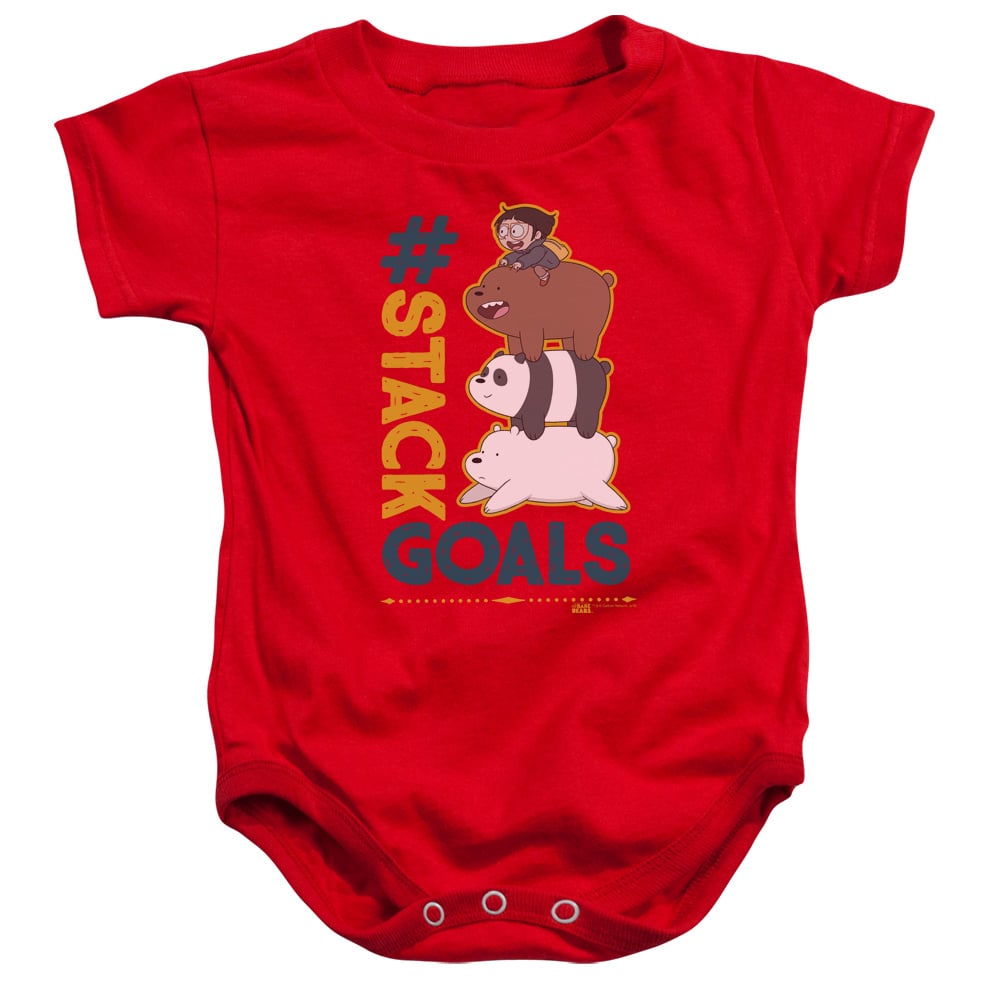 CN724-SS-4 We Bare Bears Stack Goals Infant Snapsuit, Red - Extra Large - 24 Month