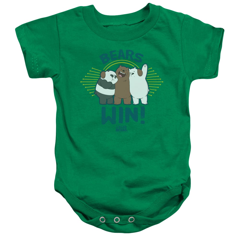 CN723-SS-1 We Bare Bears Win Infant Snapsuit, Kelly Green - Small - 6 Month