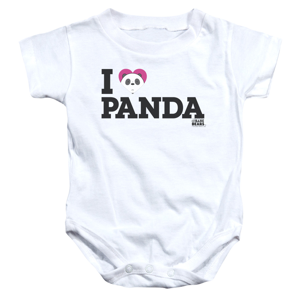 CN543-SS-2 We Bare Bears Heart Panda Infant Snapsuit, White - Medium - 12 Month