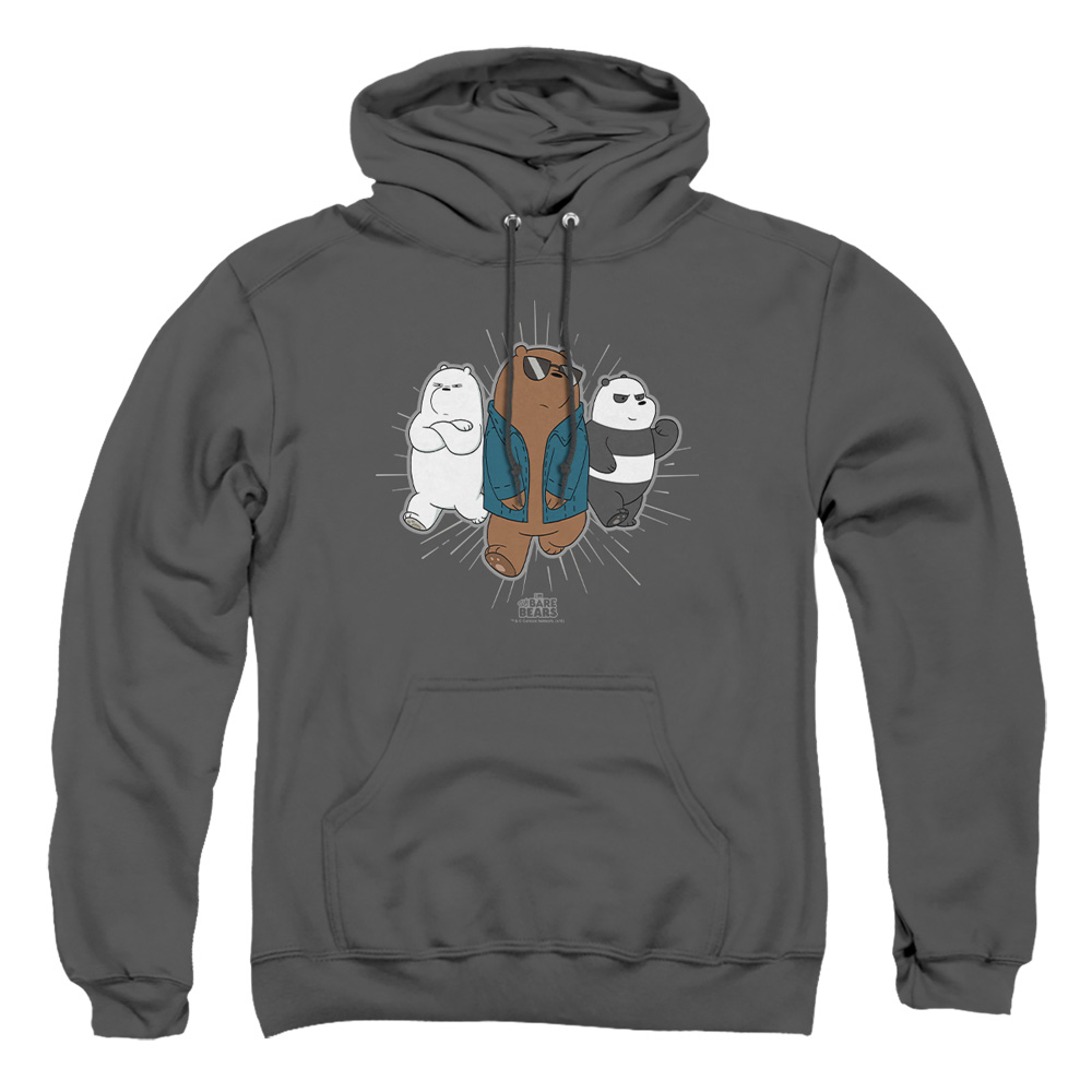 CN722-AFTH-1 We Bare Bears Jacket Adult Pullover Hoodie, Charcoal - Small