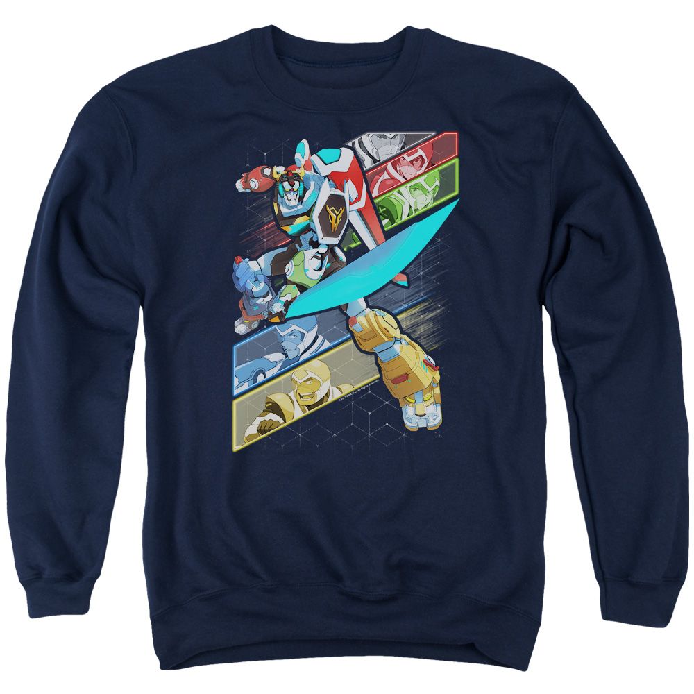 DRM326-AS-2 Voltron Crisscross Adult Crewneck Sweatshirt, Navy - Medium