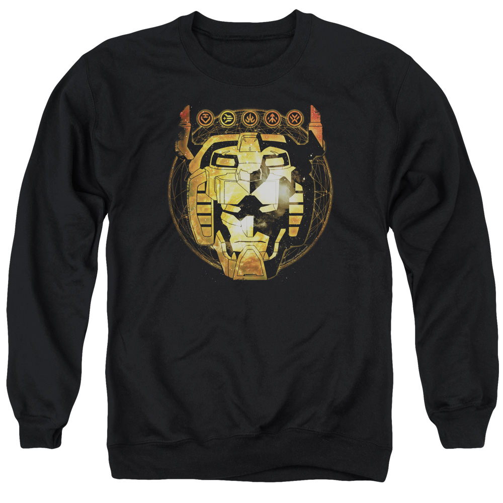 DRM332-AS-6 Voltron Head Space Adult Crewneck Sweatshirt, Black - 3X