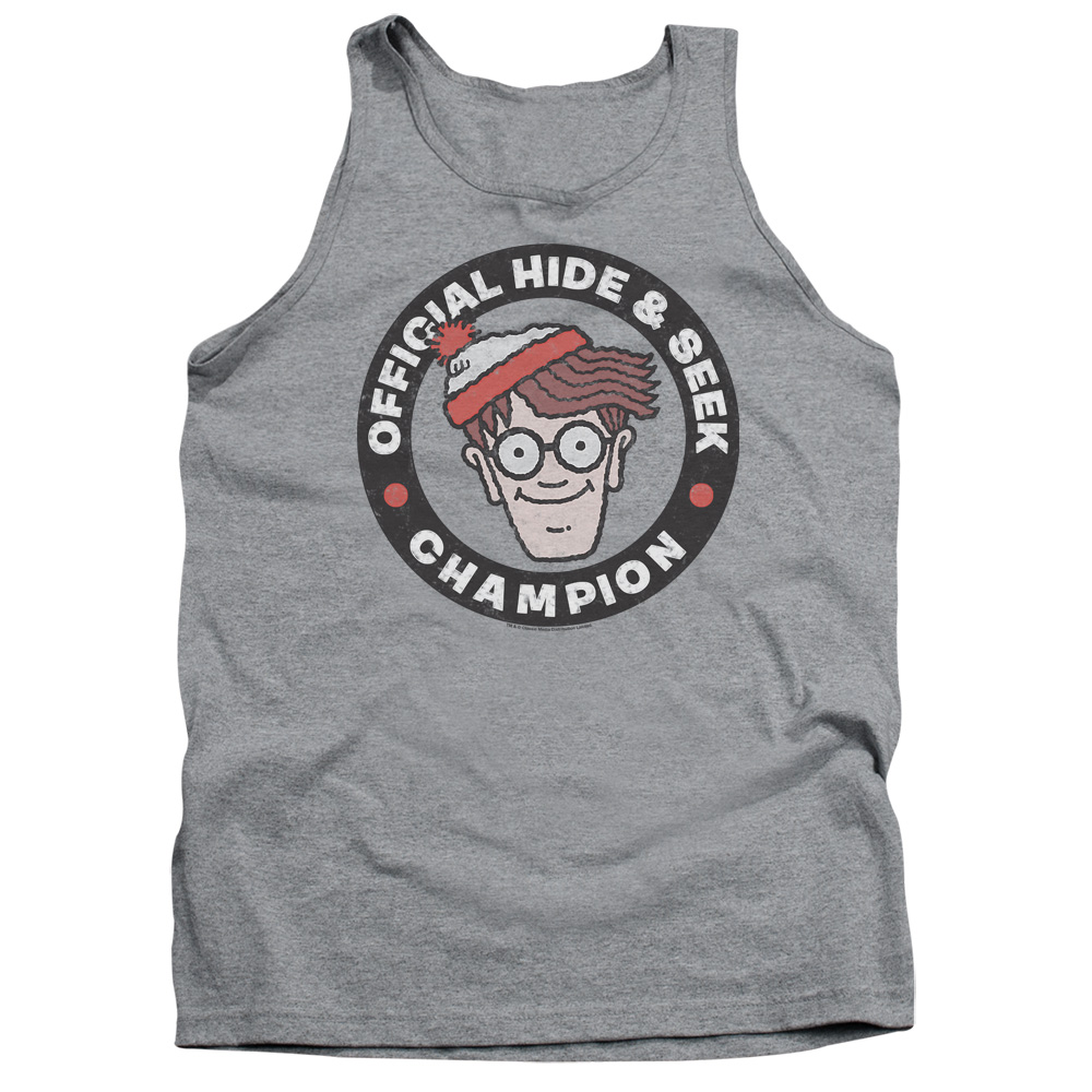 DRM353-TK-2 Wheres Waldo Champion Adult Tank Top, Athletic Heather - Medium
