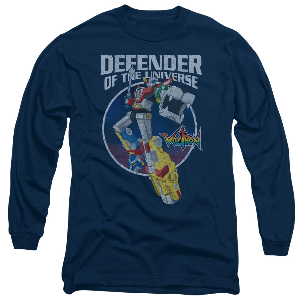 DRM217-AL-2 Voltron Defender Adult Long Sleeve T-Shirt, Navy - Medium