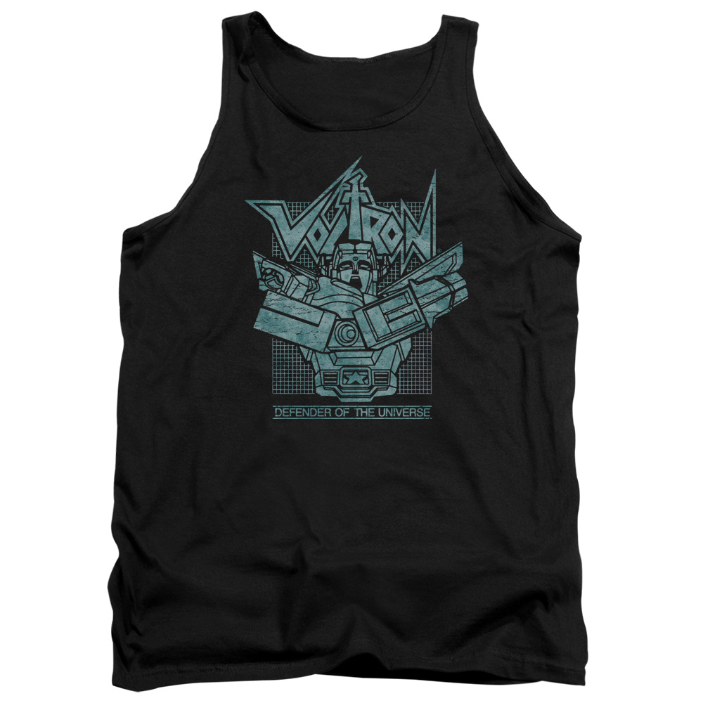 DRM258-TK-3 Voltron Defender Rough Adult Tank Top, Black - Large