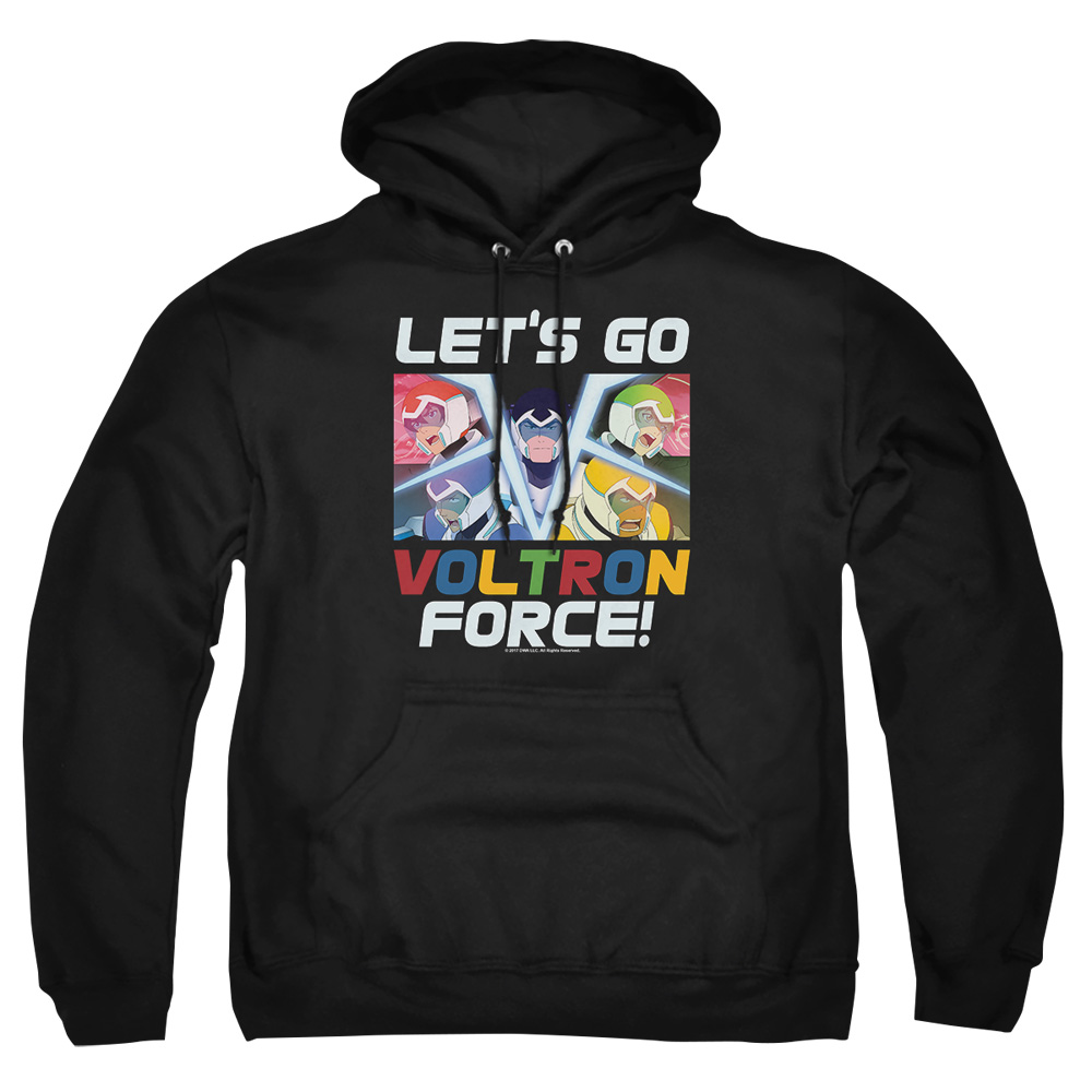 DRM327-AFTH-8 Voltron Lets Go Adult Pullover Hoodie, Black - 5X