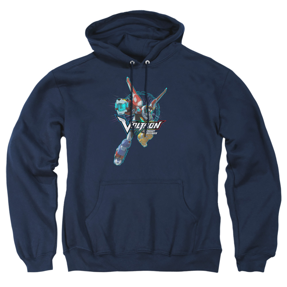 DRM321-AFTH-1 Voltron Defender Pose Adult Pullover Hoodie, Navy - Small