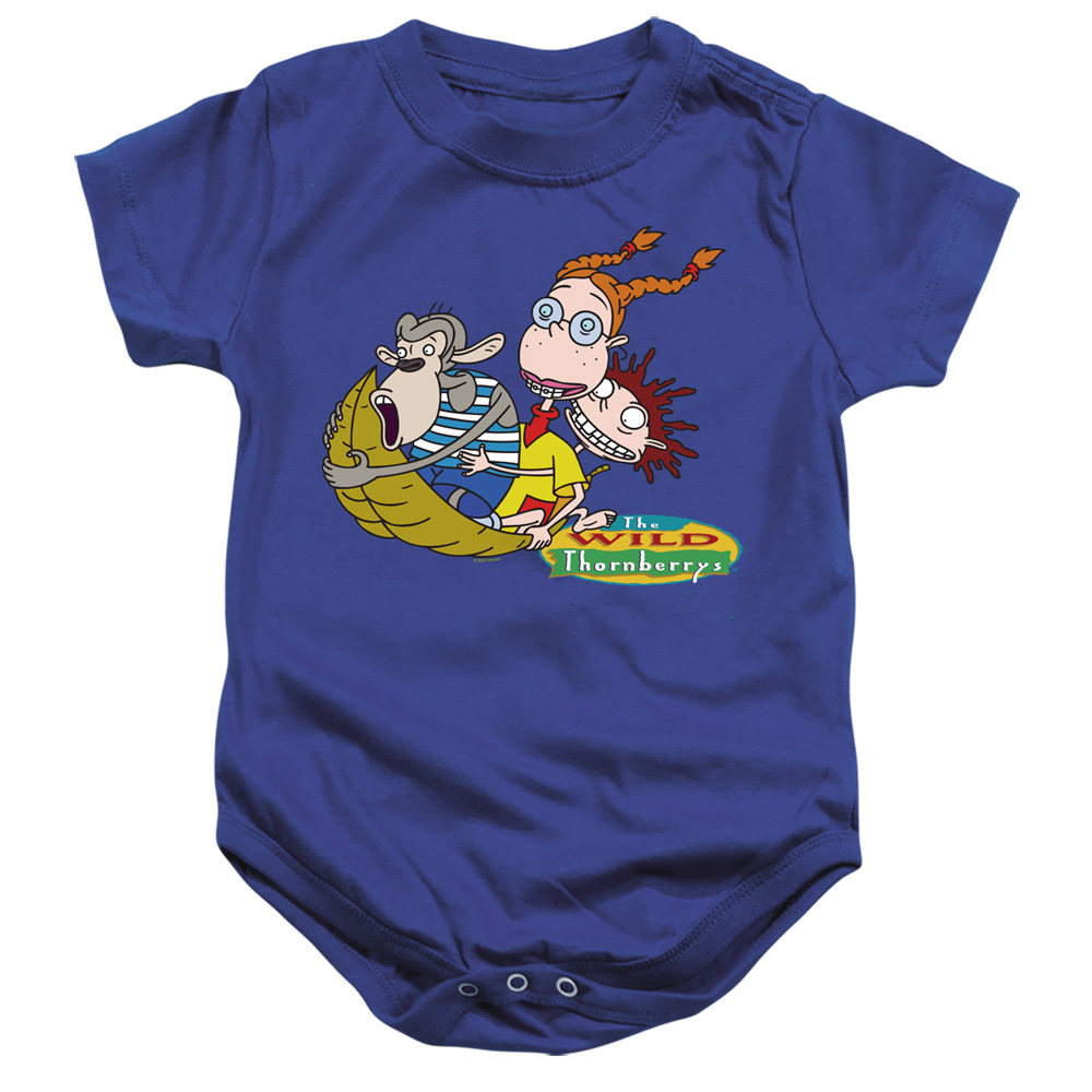 NICK506-SS-4 Wild Thornberrys Eliza, Darwin, Donny On Leaf Infant Snapsuit, Royal - Extra Large - 24 Month