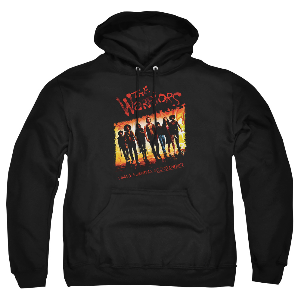 PAR113-AFTH-7 Warriors One Gang Adult Pullover Hoodie, Black - 4X