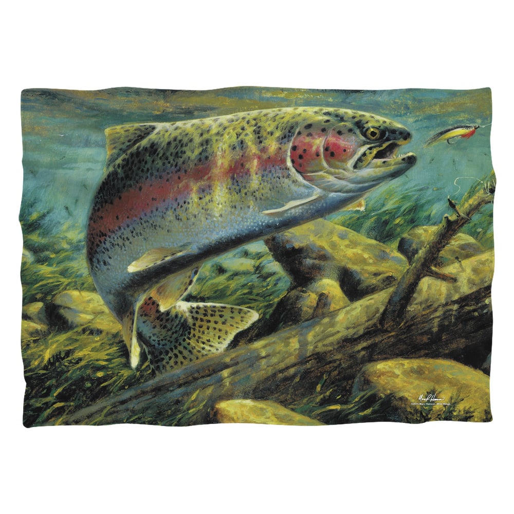 WW410-PLO1-0 20 x 28 in. Wild Wings Rainbow Trout 2 Pillow Case, White