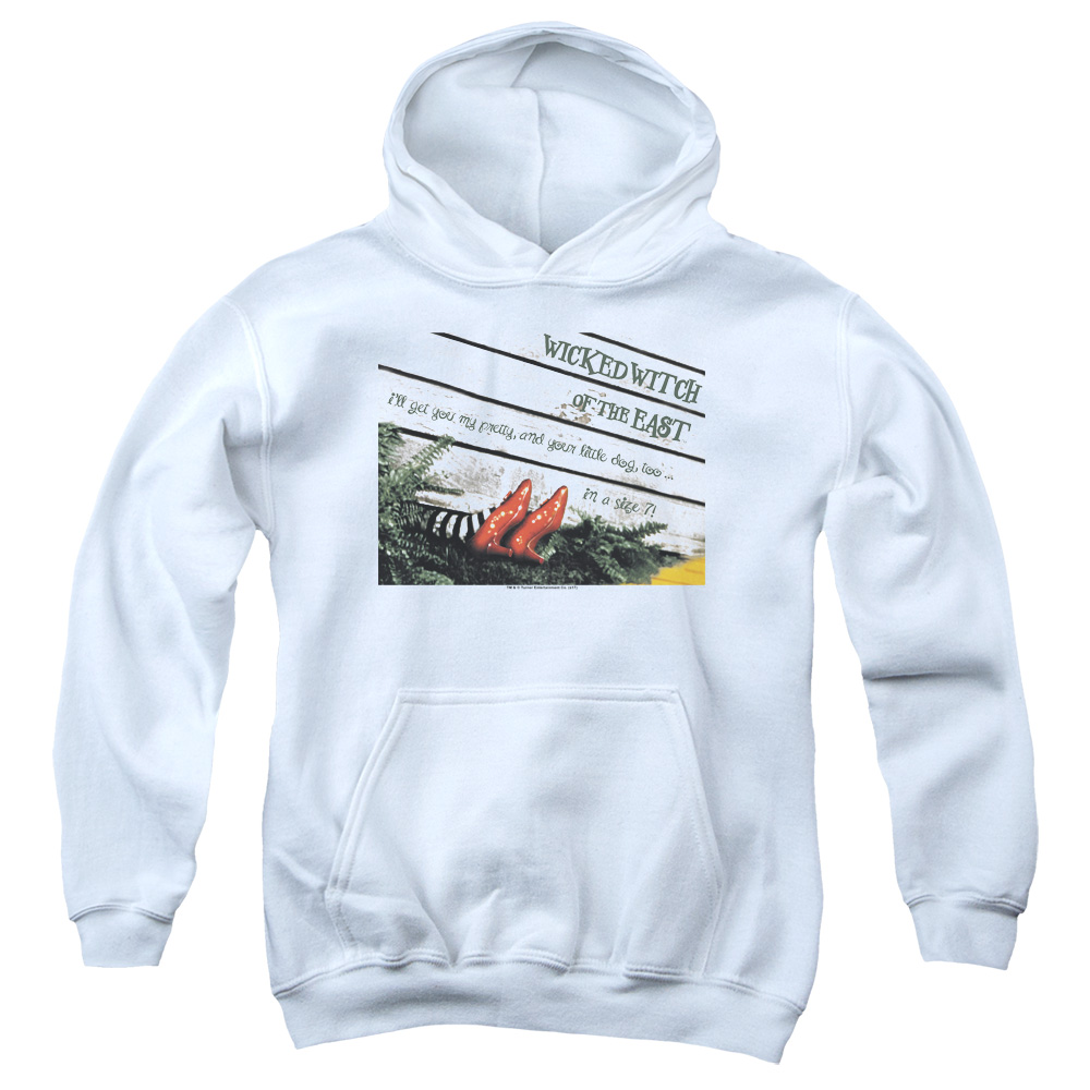 OZ107-YFTH-2 Wizard of Oz Size 7 Youth Hooded Sweatshirt, White - Medium