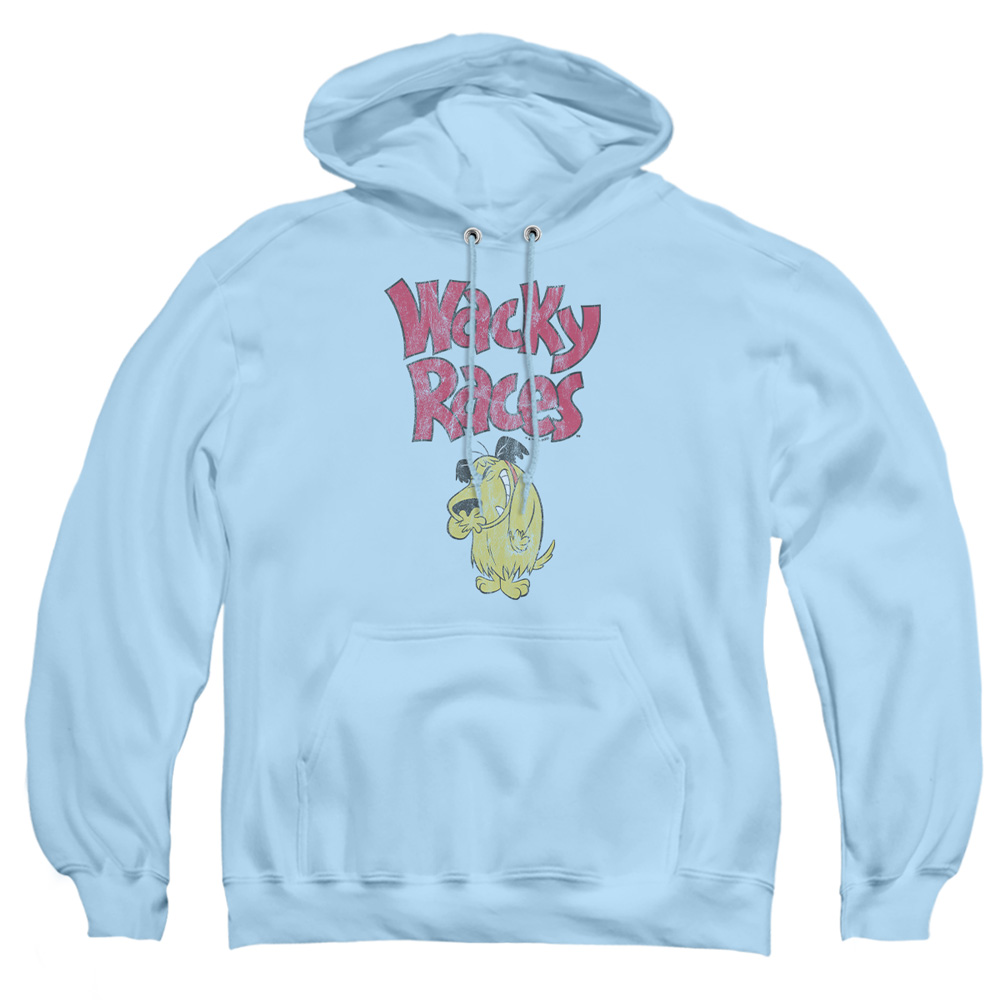 HNB451-AFTH-4 Wacky Races Muttley 2 Adult Pullover Hoodie, Light Blue - Extra Large