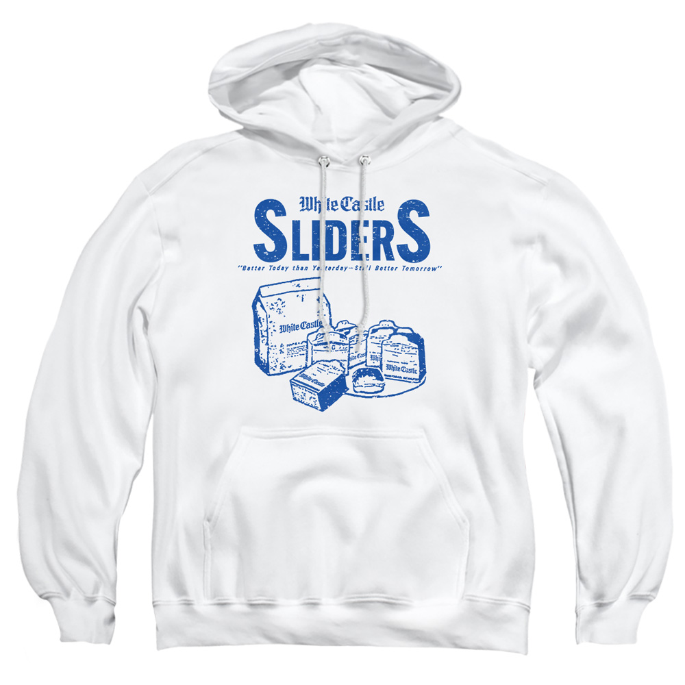WHT131-AFTH-2 White Castle 12 Cents Adult Pullover Hoodie, White - Medium