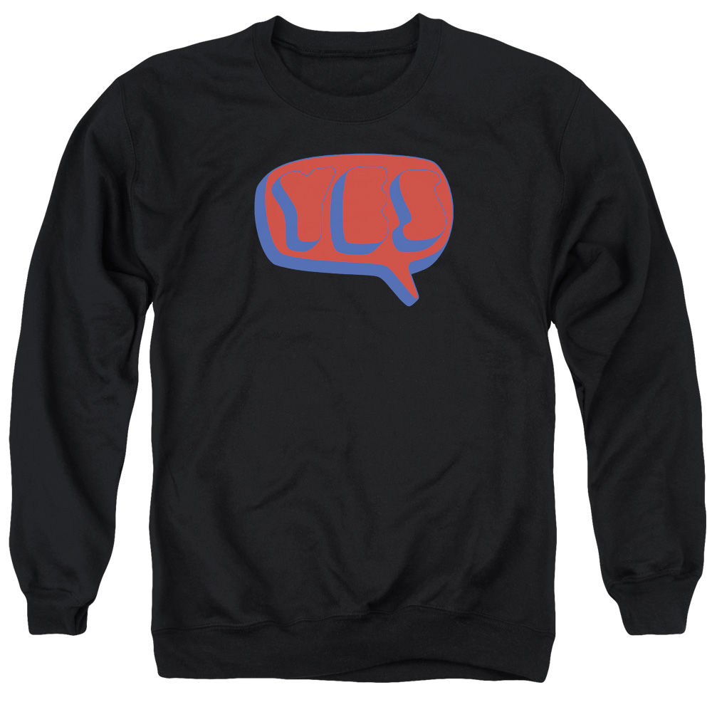 YES101-AS-2 Yes Word Bubble Adult Crewneck Sweatshirt, Black - Medium