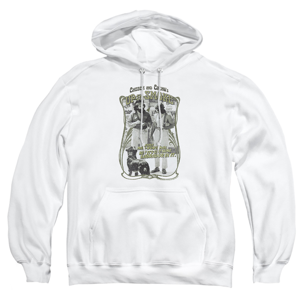PAR152-AFTH-2 Up In Smoke Labrador Adult Pullover Hoodie, White - Medium