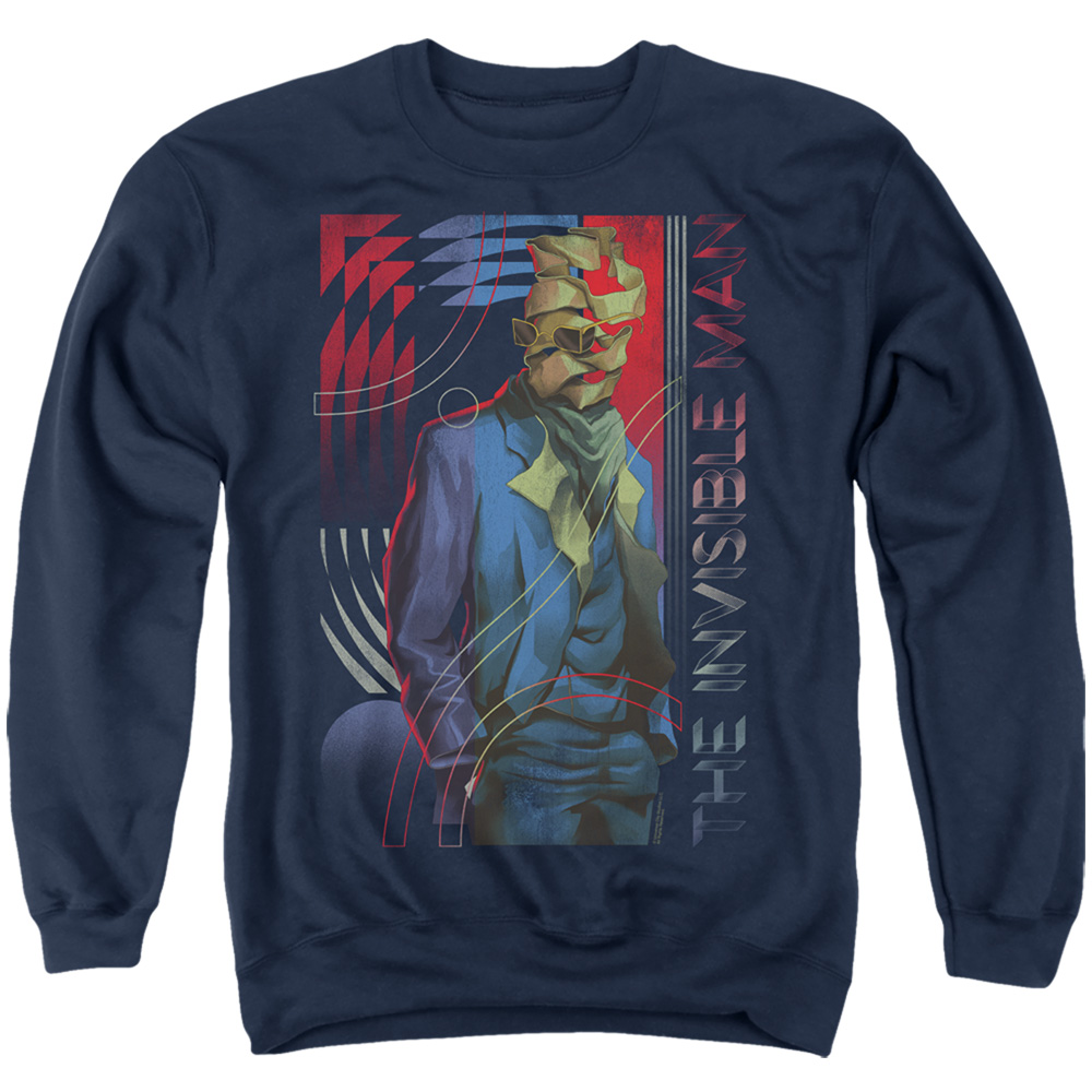 UNI1365-AS-4 Universal Monsters Unravelling Adult Crewneck Sweatshirt, Navy - Extra Large