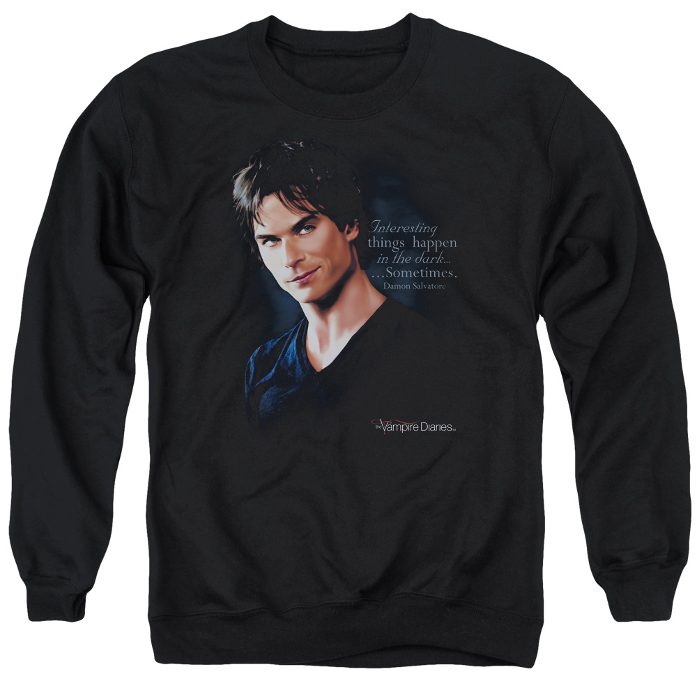 WBT435-AS-2 Vampire Diaries Sometimes Adult Crewneck Sweatshirt, Black - Medium