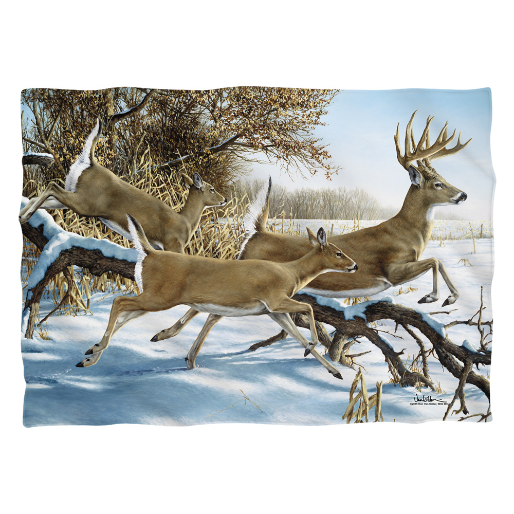 WW371FB-PLO1-0 20 x 28 in. Wild Wings Breaking Cover 2 Front & Back Print Pillow Case, White