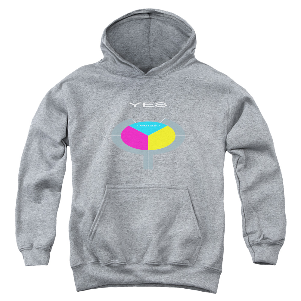 YES106-YFTH-2 Yes 90125 Youth Hooded Sweatshirt, Athletic Heather - Medium