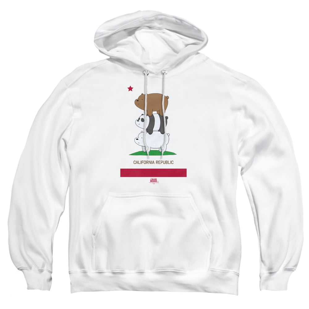 CN527-AFTH-1 We Bare Bears Cali Stack Adult Pullover Hoodie, White - Small