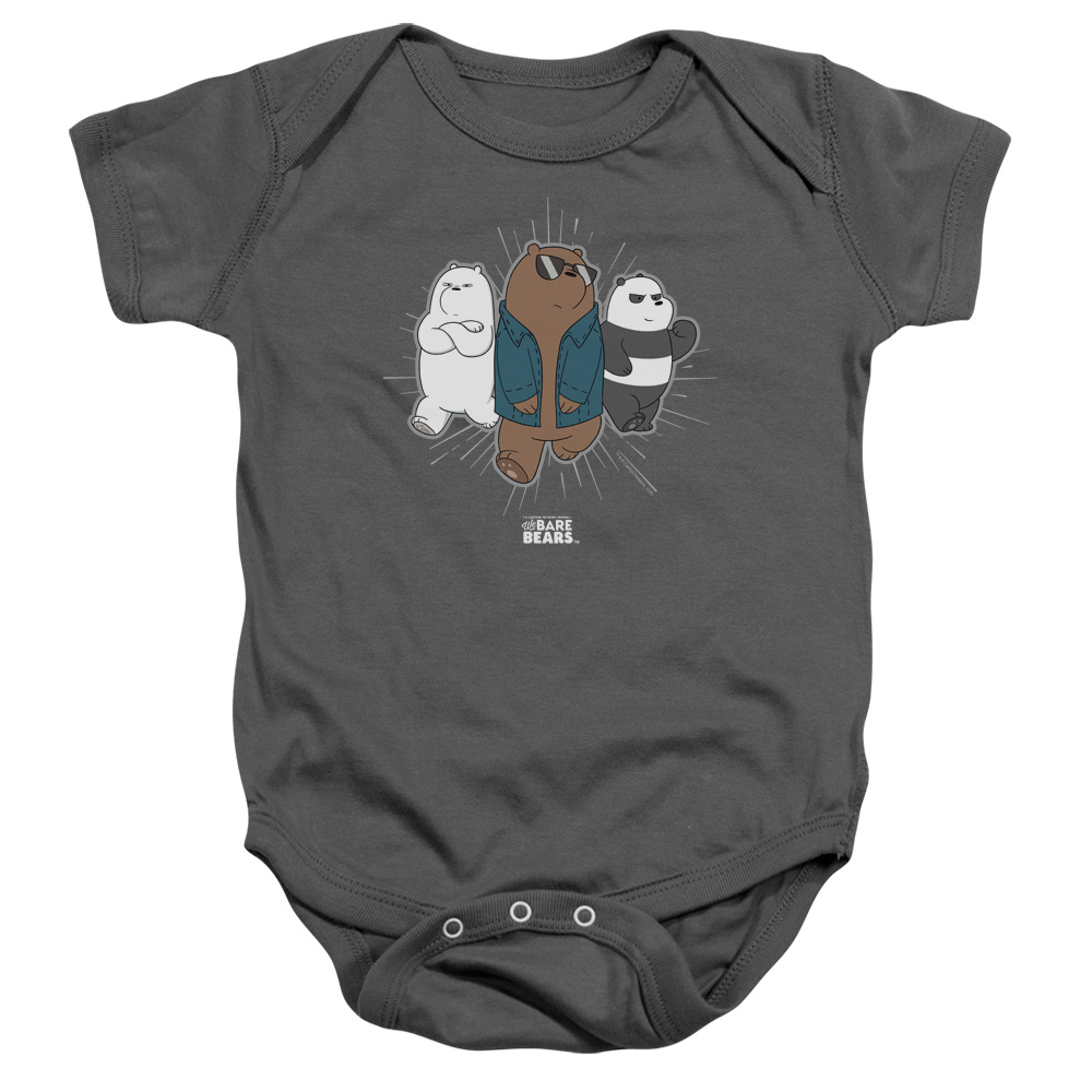 CN722-SS-4 We Bare Bears Jacket Infant Snapsuit, Charcoal - Extra Large - 24 Month