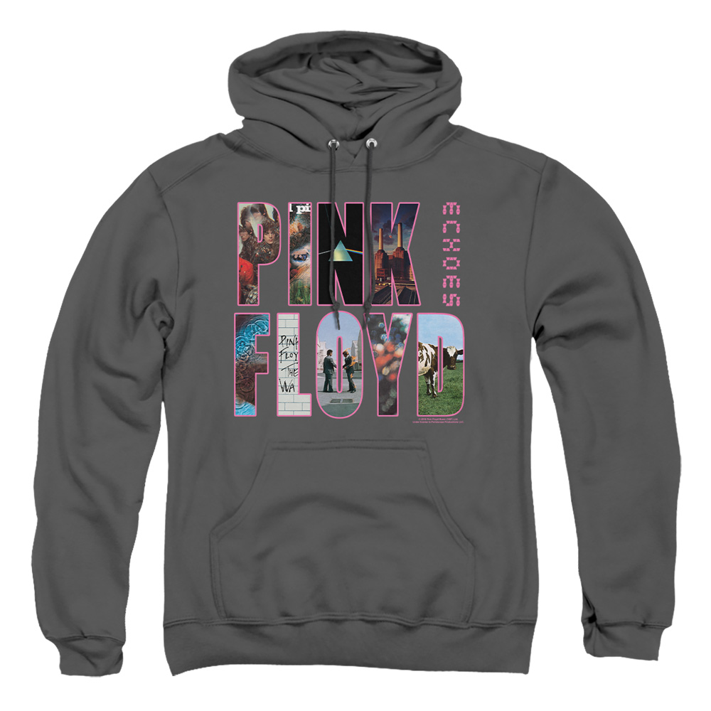PERRY282-AFTH-2 Pink Floyd Cover Adult Pullover Hoodie, Charcoal - Medium