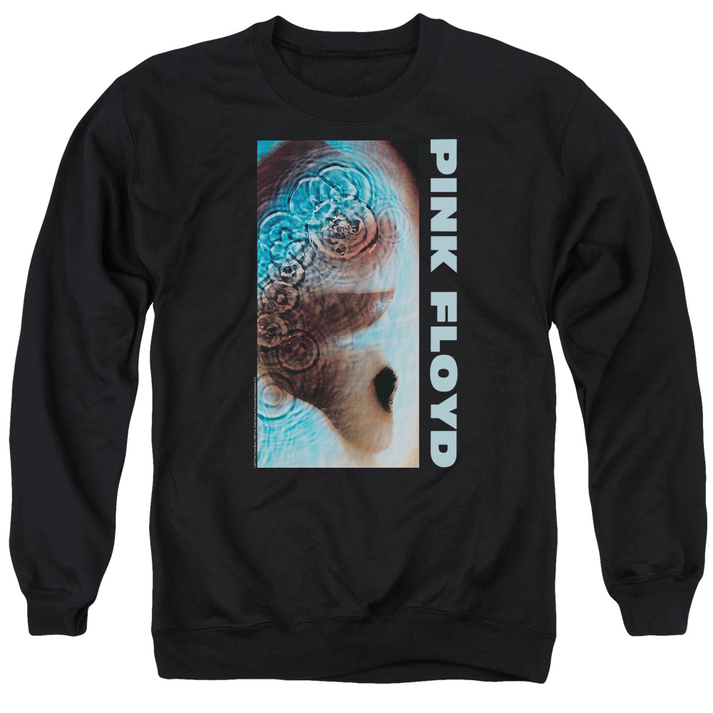 PERRY219-AS-2 Pink Floyd Meddle Adult Crewneck Sweatshirt, Black - Medium