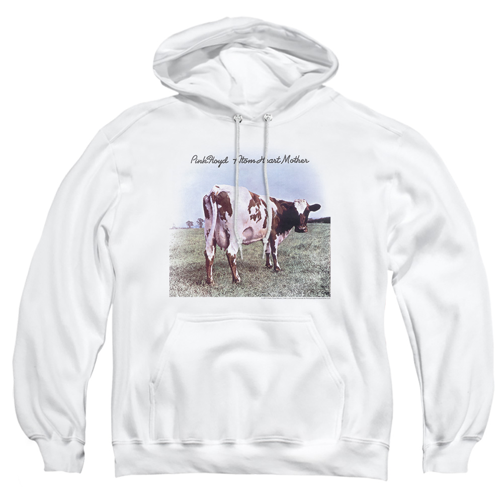 PERRY224-AFTH-1 Pink Floyd Atom Heart Mother Adult Pullover Hoodie, White - Small