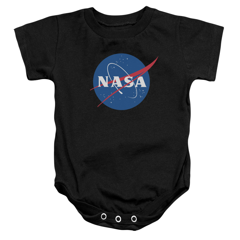 NASA100-SS-2 NASA Meatball Logo Infant Snapsuit, Black - Medium - 12 Month