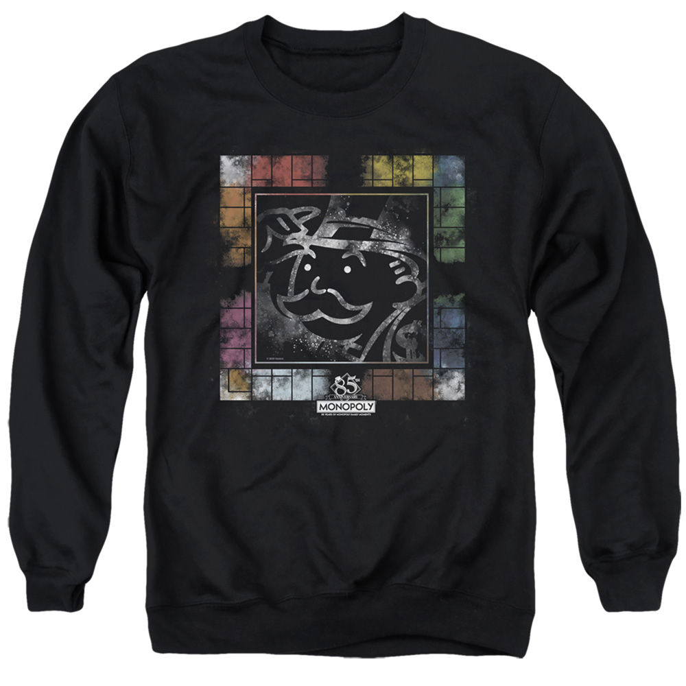 HBRO406-AS-2 Monopoly Dusty Game Board Adult Crewneck Sweatshirt, Black - Medium