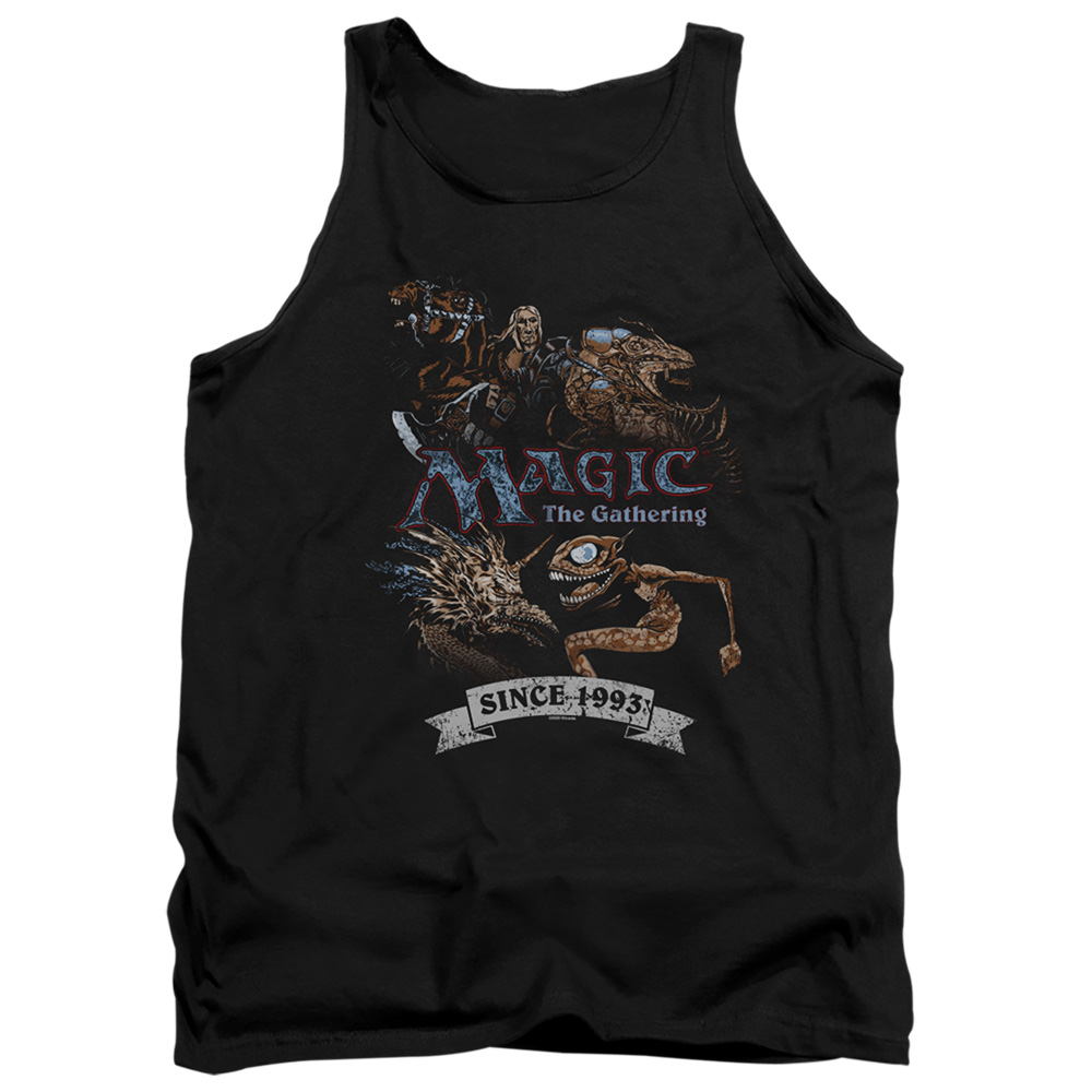 HBRO650-TK-2 Magic The Gathering Four Pack Retro Adult Tank Top, Black - Medium