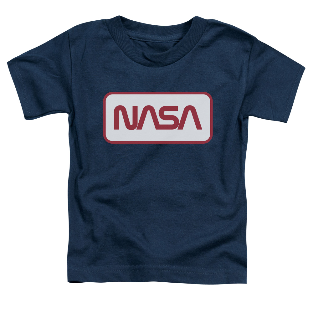 NASA110-KT-1 NASA Rectangular Worm Logo Toddler Short Sleeve T-Shirt, Navy - Large 4T